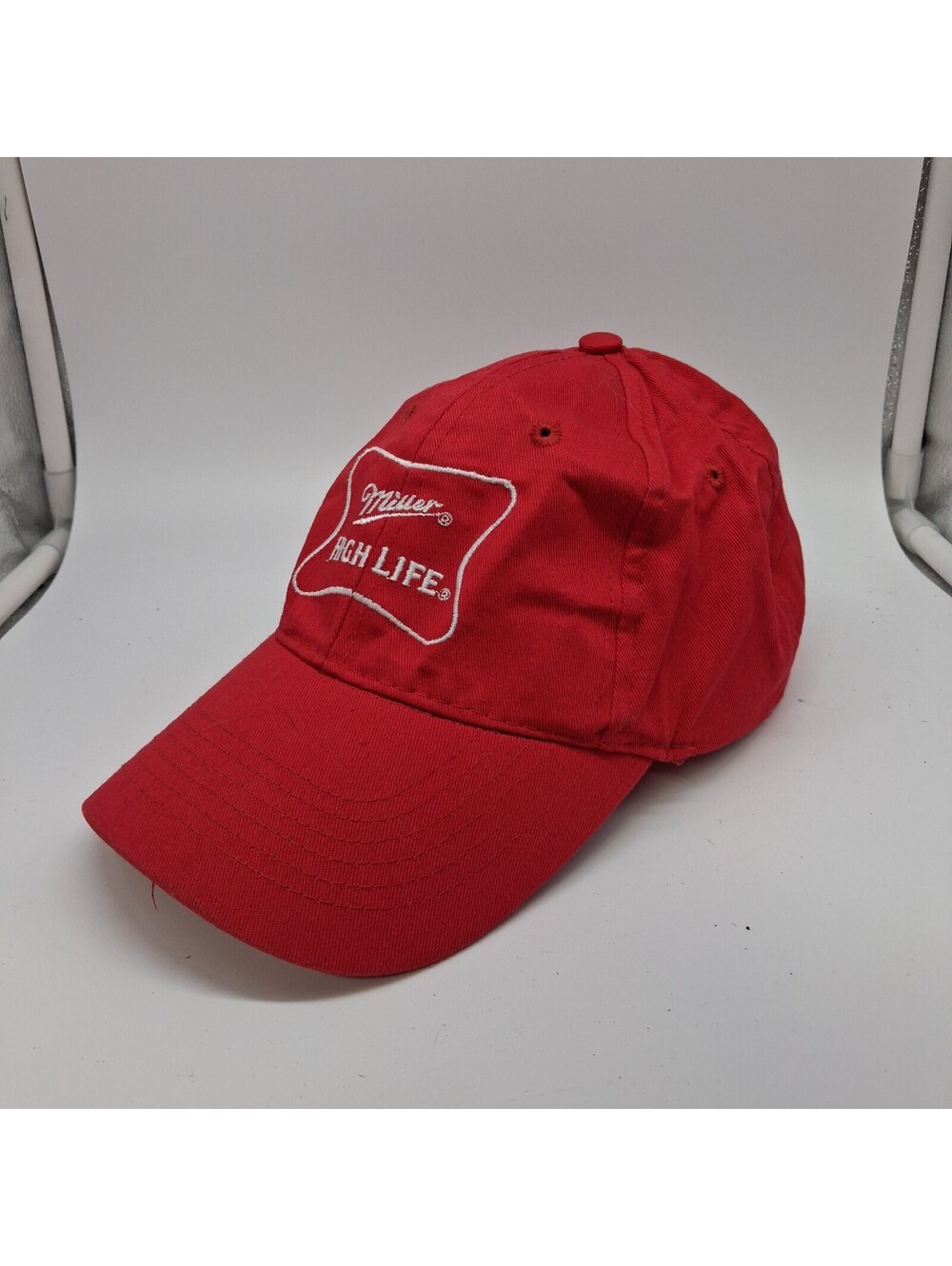 Miller High Life Red Baseball Cap Hat Adjustable Embroidered Beer Dad Cap OSFA